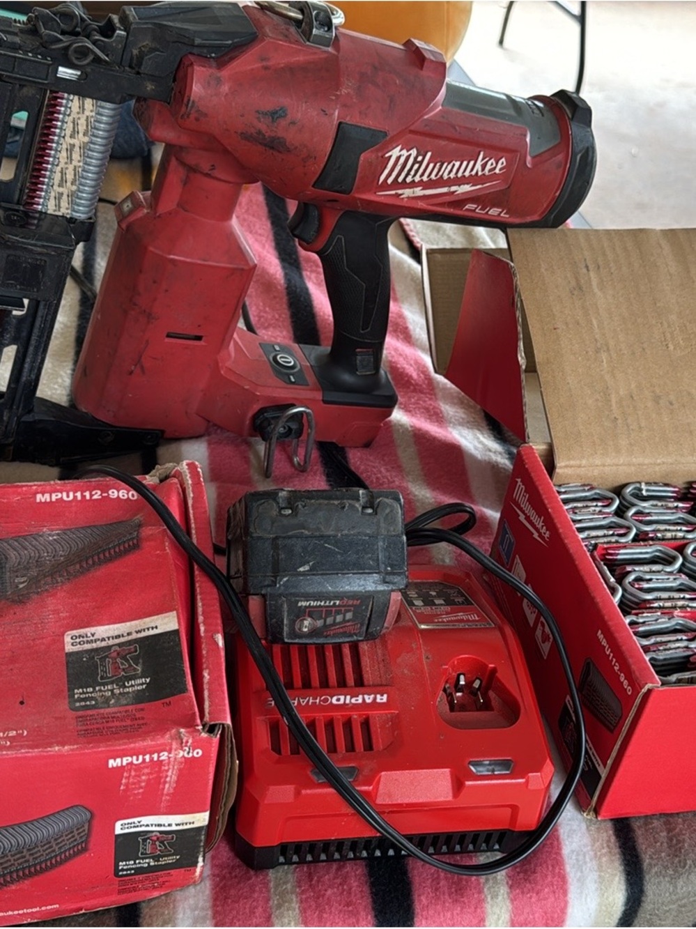 Milwaukee Red Cordless Framing Nailer with RapidCharge Charger - FUEL